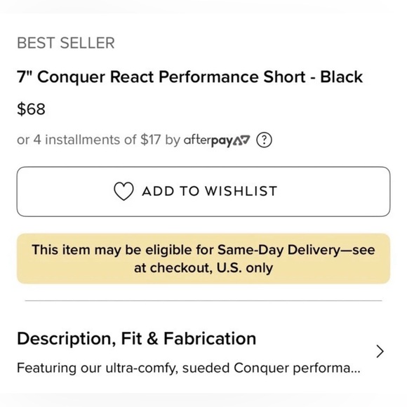 ALO Yoga Men’s “Conquer React Performance” Short 7” Inseam (M) *BESTSELLER* - Picture 5 of 10